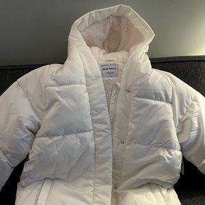 NEW Old Navy Girls Puffer Jacket Coat in White XL 14-16